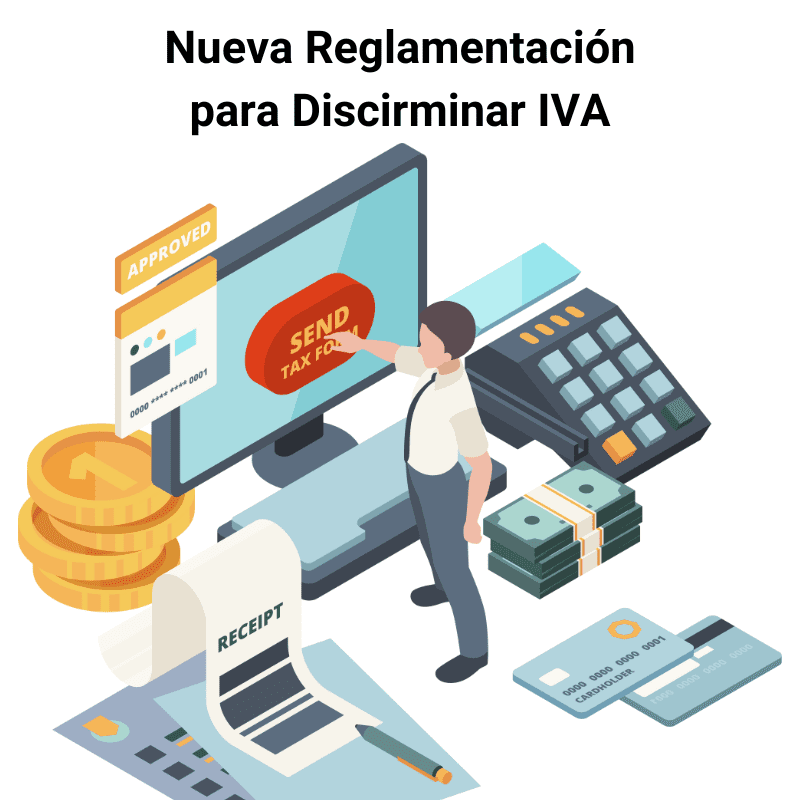 Imagen de hombre aplicando nueva reglamentación para discriminar el IVA