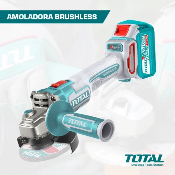 Total Herramientas-Amoladora Angular 115mm Brushless Inalámbrica 20v Total Color Turquesa