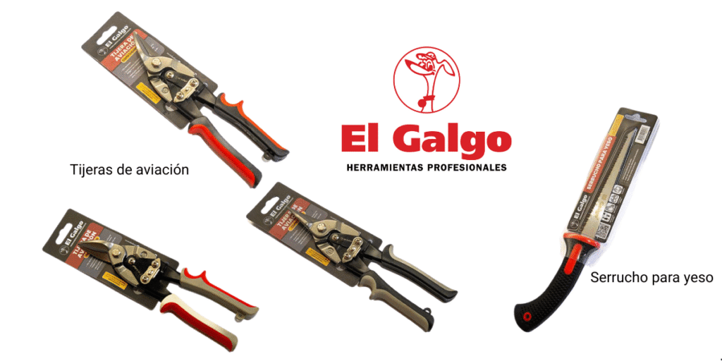 El Galgo 2025: lanza su nueva línea de herramientas para construcción en seco 5 El Galgo Tijeras de aviación y Serrucho para yeso
