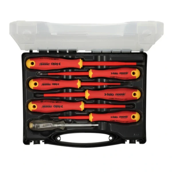 Felo Destornillador ERGONIC VDE E-slim Juego 7-piezas SL/PH/PZ  - Maleta - 413 807 36