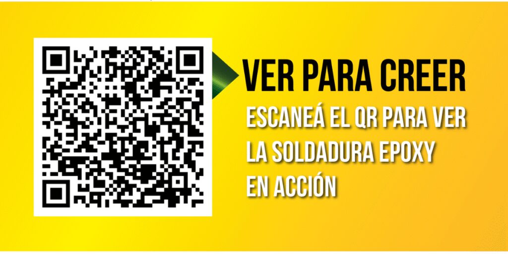 “Soldadura Epoxy con todo el poder del acero” 2 Qr de con videos de Soldadura Epoxy Parsecs