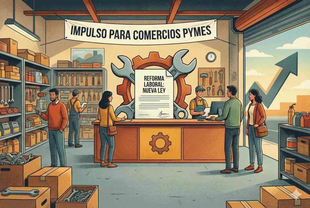 Reforma Laboral 2026: Cambios Clave para Comercios y PyMEs 2 Herramientas de trabajo, simbolizando el impacto de la nueva Reforma Laboral en la gestión diaria de las PyMEs y comercios ferreteros.