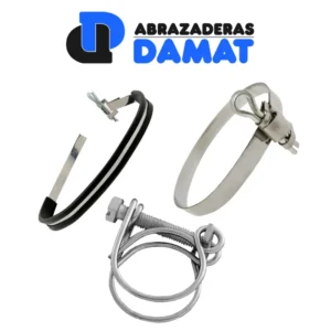 Tres modelos de fabricación propia de Abrazaderas Damat
