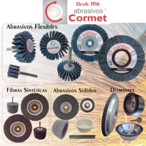 Logo oficial del 70 aniversario de Cormet Abrasivos para la industria metalúrgica y ferretera. Variedad de abrasivos flexibles