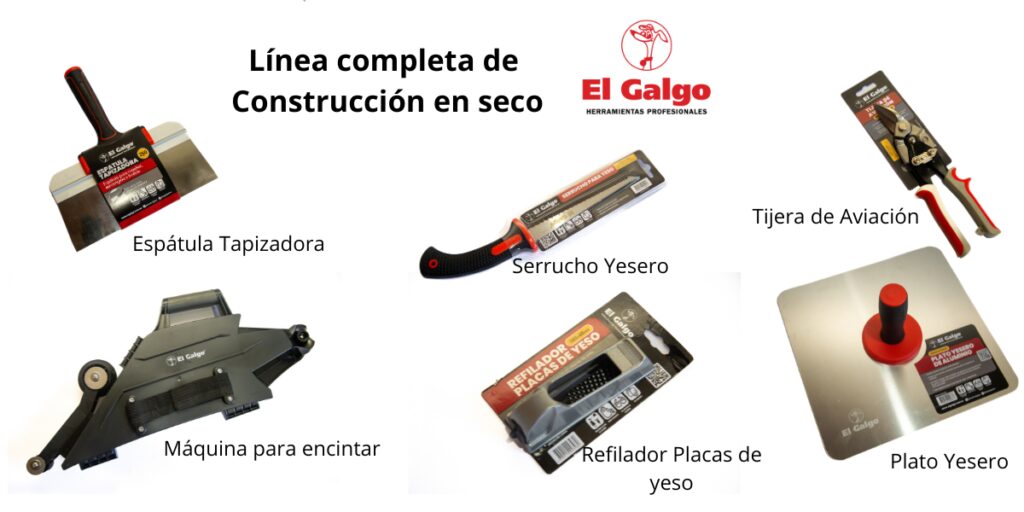 Productos que complemantan la linea para construcción en seco de El Galgo