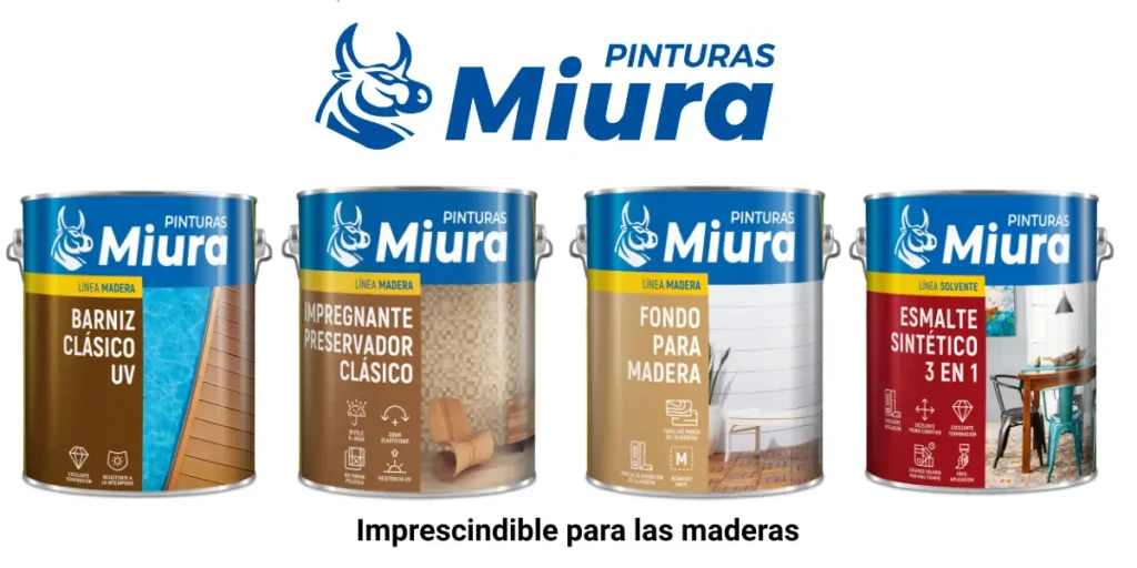 ¿Protección para madera? Miura Pintura te soluciona todo 1 Línea Miura pinturas para la protección de la madera para ofrecer a tus clientes