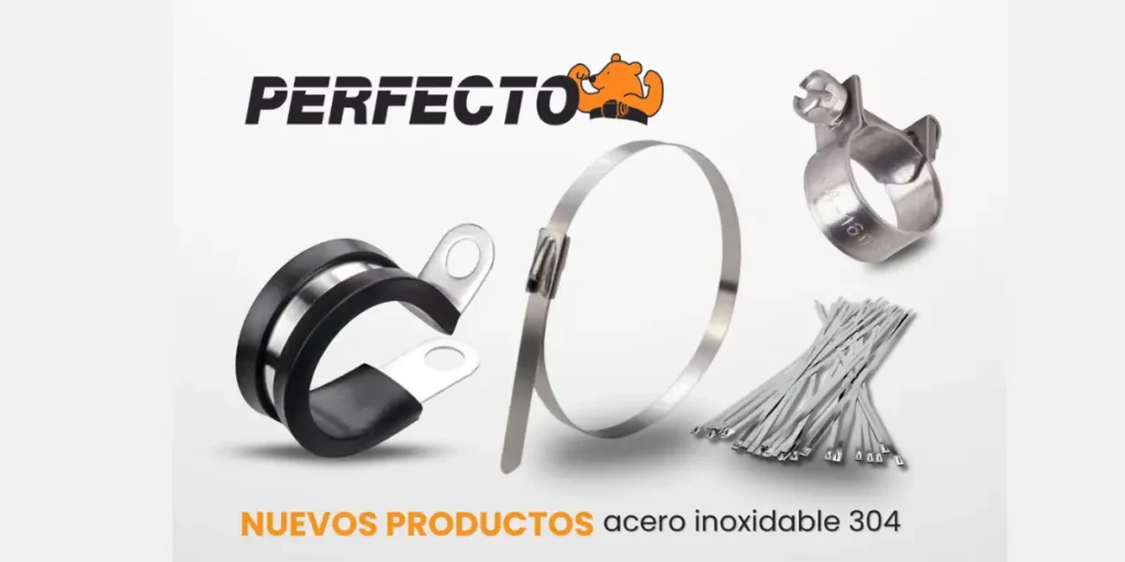 Modelos de Precintos y Abrazaderas Perfecto realizadas en acero inoxidable 304