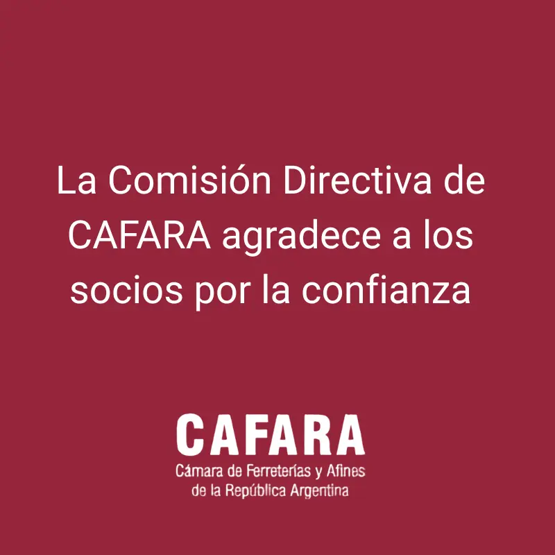 texto de agradecimientos a los socios que en asambea eligieron la nuva comisión CAFARA