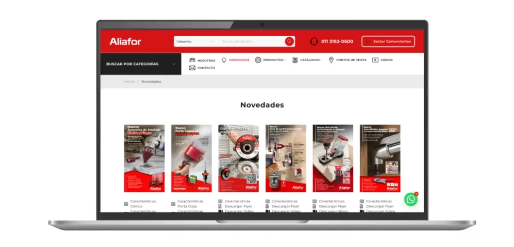 Novedades Aliafor: La nueva herramienta digital pensada para potenciar al comerciante ferretero 1 Notebook con la pantalle de novedades Aliafor para uso comercial y comunicacional