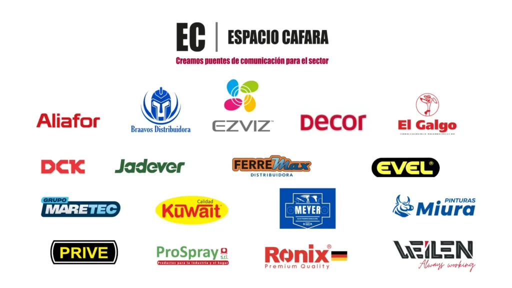 Espacio CAFARA en Rosario 2026: Éxito rotundo en innovación y encuentro ferretero 2 Banner de agradecimiento con los logos de las 16 empresas sponsors participantes en Espacio CAFARA en Rosario