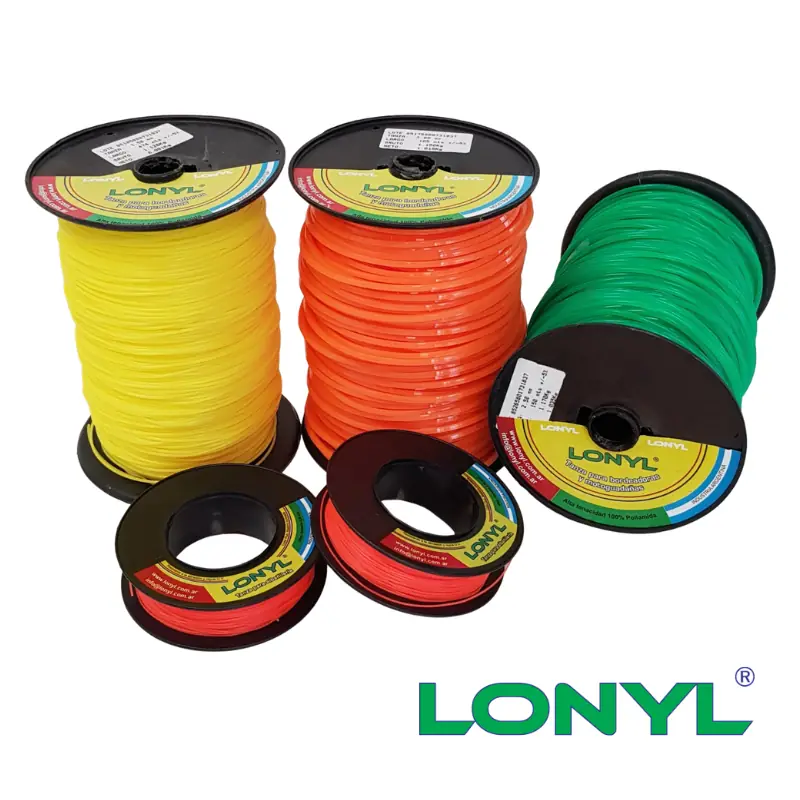 Bobinas de tanza de poliamida Lonyl en distintos calibres y colores para motoguadañas y bordeadoras